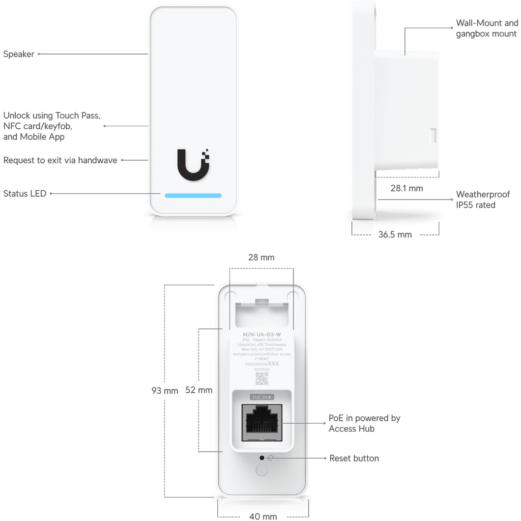 Система контроля доступа UBIQUITI UniFi G3 Starter Kit
