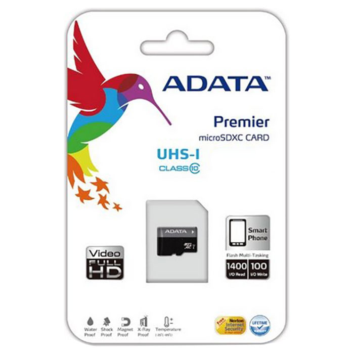 Карта памяти ADATA microSDHC Premier 16GB UHS-I Class 10 (AUSDH16GUICL10-R)