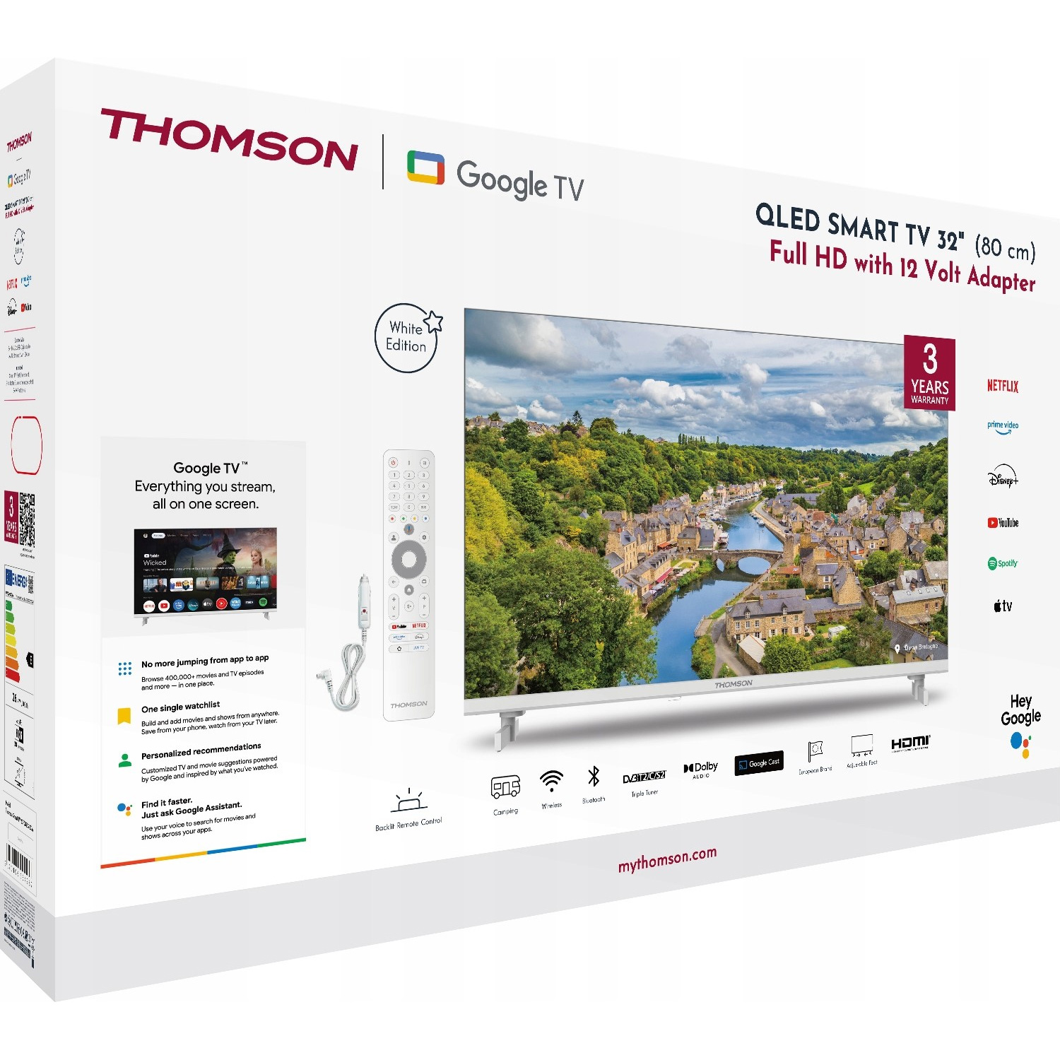 Телевизор THOMSON 32" QLED 32FQG3S15CW White