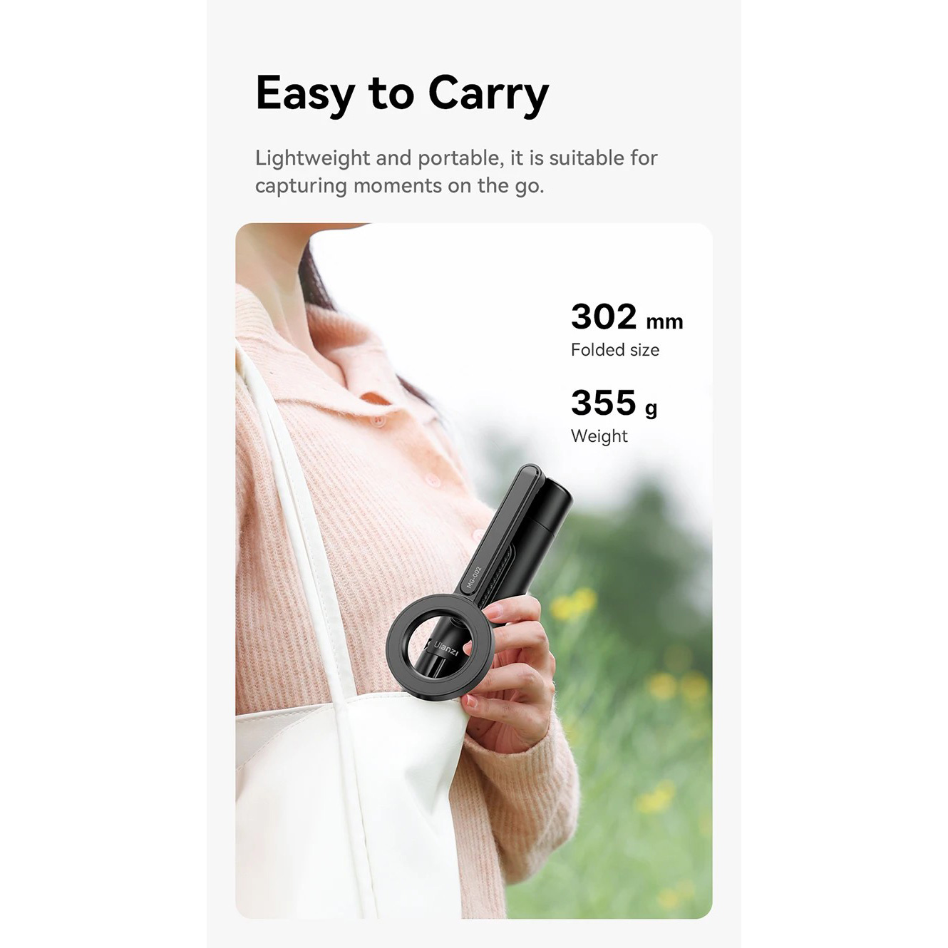 Штатив ULANZI MG-002 Magnetic Phone Selfie Stick Tripod Max Black (M001B)