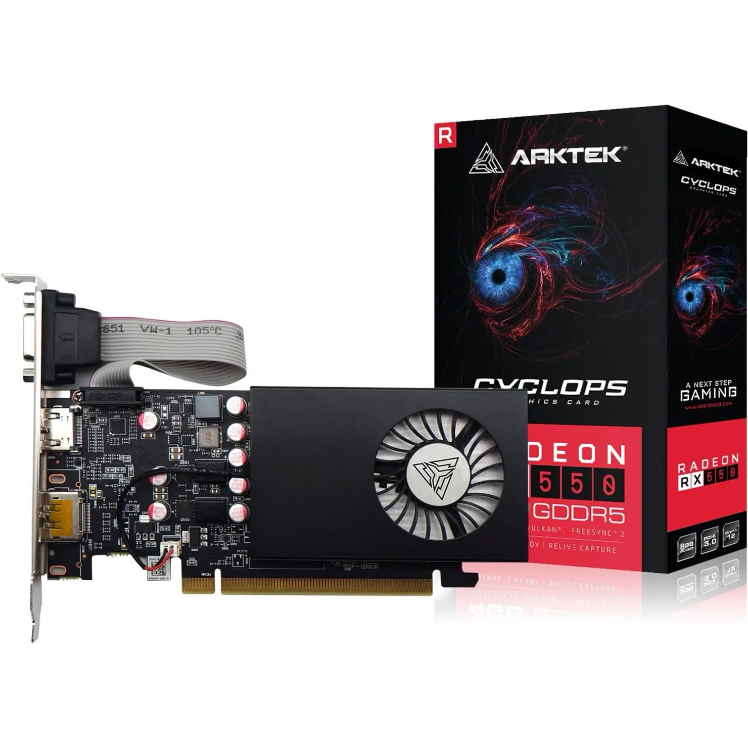Відеокарта ARKTEK Radeon RX 550 8GB GDDR5 128-bit LP (AKR550D5S8GL1)