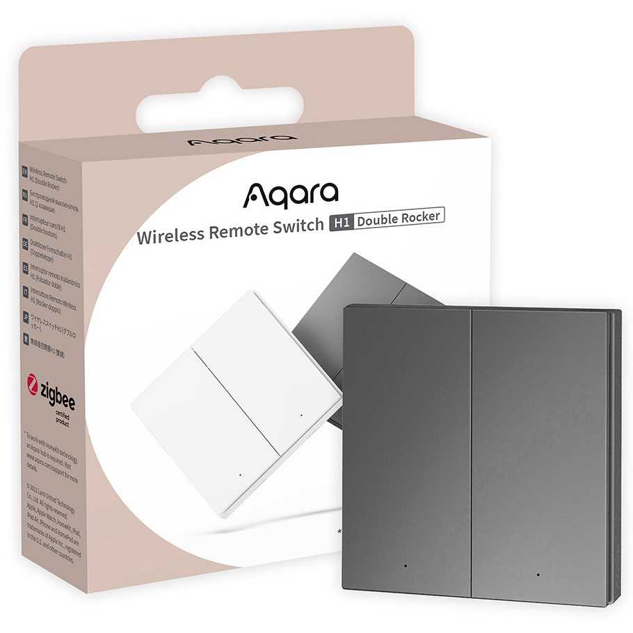 Розумний вимикач AQARA Wirless Remote Switch H1 Double Rocker Gray (WRS-R02G)