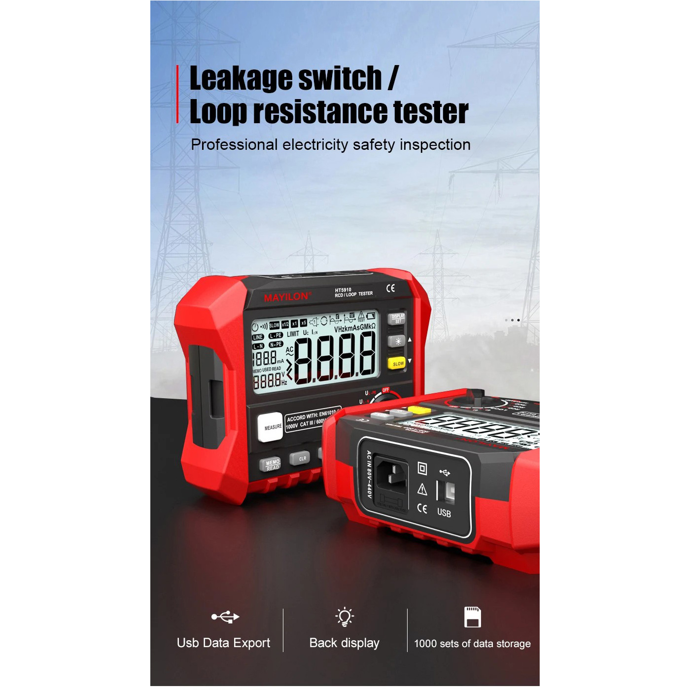 Тестер сопротивления контура MAYILON HT5910