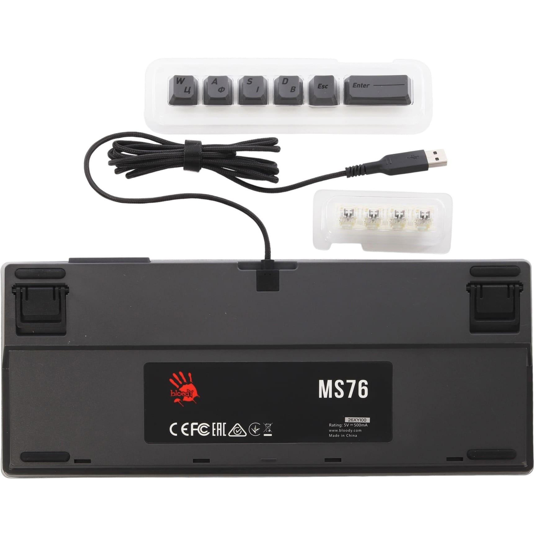 Клавиатура A4TECH BLOODY MS76 MS Magnetic Switch Iron Gray