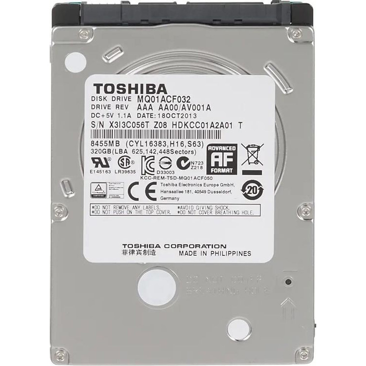 Жёсткий диск 2.5" TOSHIBA MQ01 320GB SATA/16MB (MQ01ACF032)