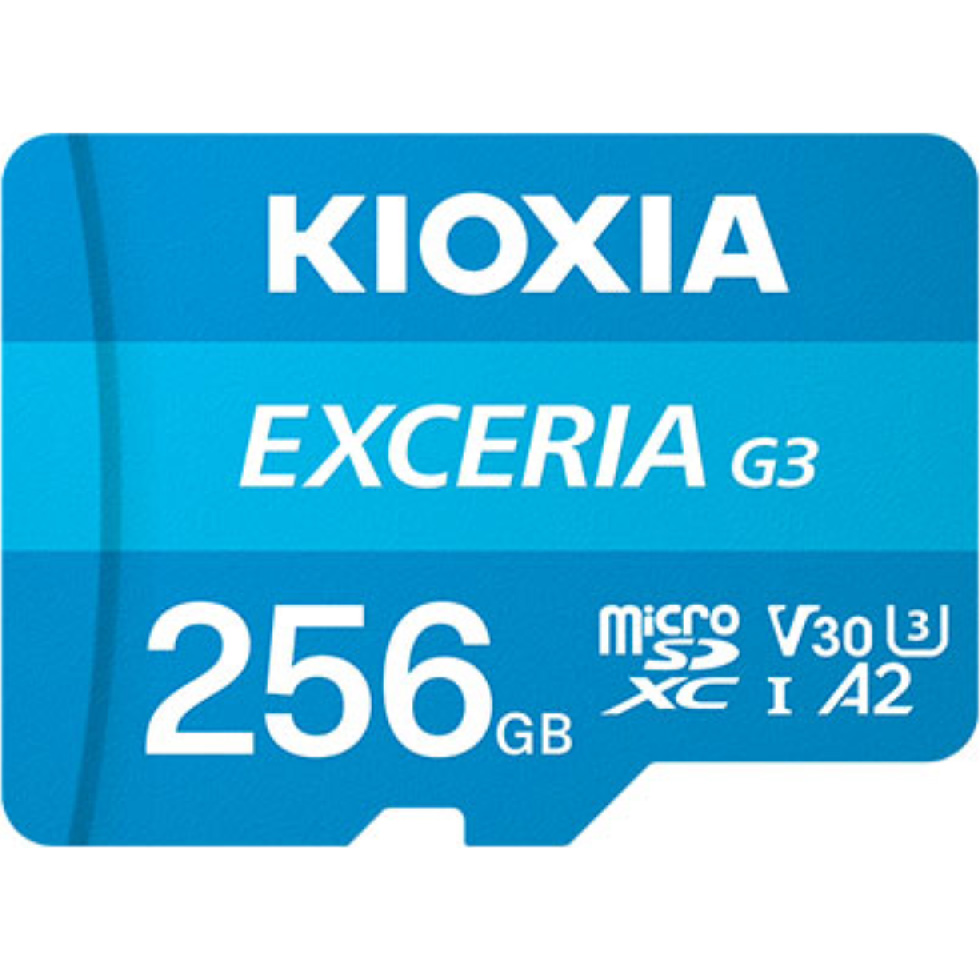 Карта пам'яті KIOXIA (Toshiba) microSDXC Exceria G3 256GB UHS-I U3 V30 A2 Class 10 + SD-adapter (LMEX3L256GG2)