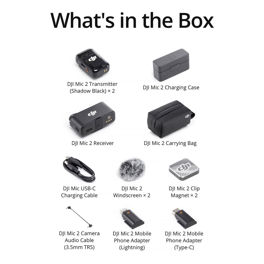Беспроводной петличный микрофон DJI Mic 2 2TX+1RX Shadow Black