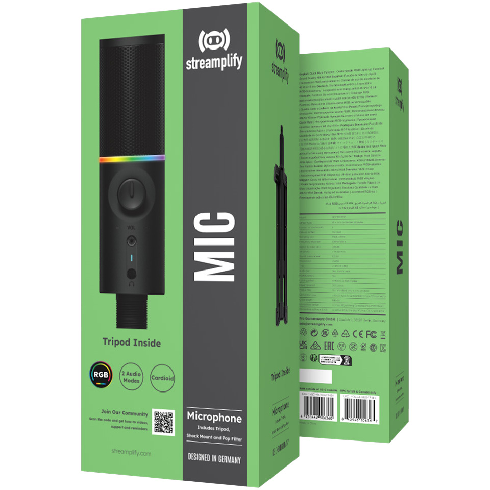Мікрофон для стримінгу/подкастів STREAMPLIFY Mic Tripod