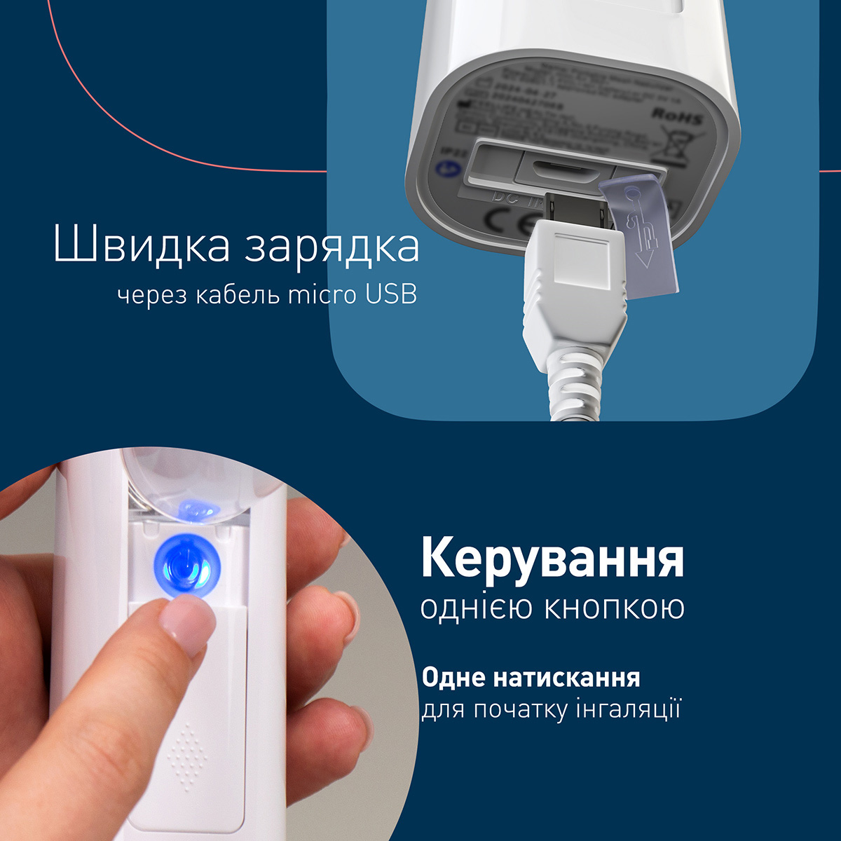 Портативный ингалятор с Mesh технологией OMRON Mini AIR 360+ (MINIAIR360P-E)