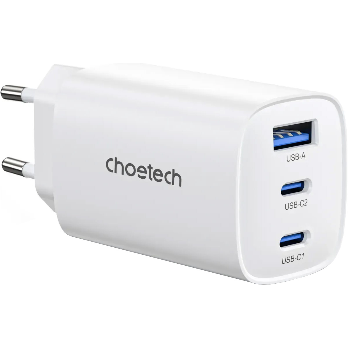 Зарядное устройство CHOETECH PD9006 65W 2xUSB-C, 1xUSB-A, PD, QC, GaN Wall Charger White