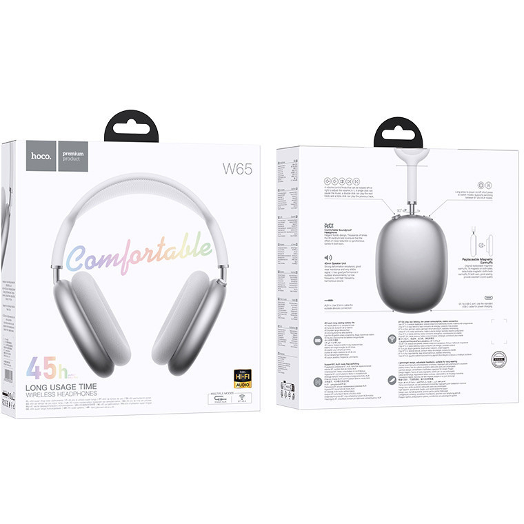 Навушники HOCO W65 Happy Silver