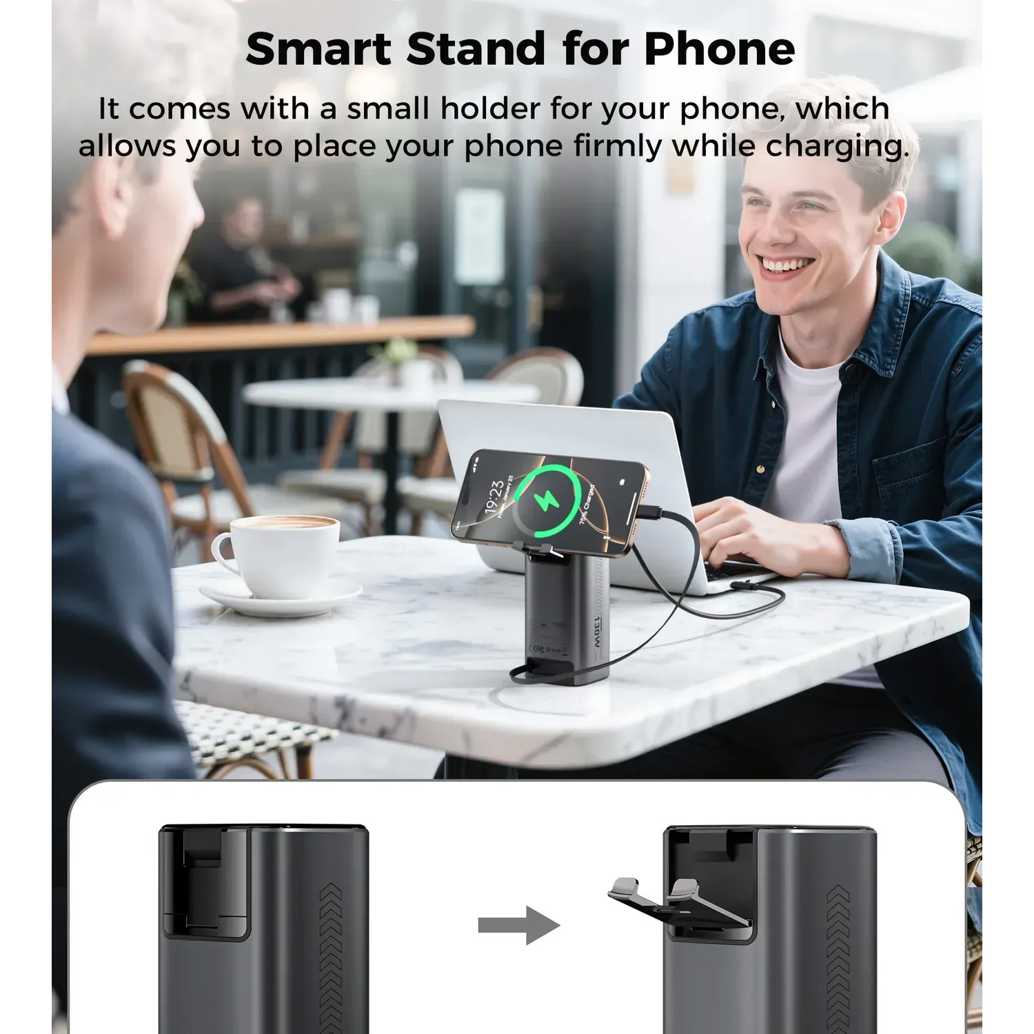 Повербанк CHOETECH B815C 1xUSB-C, 1xUSB-A, PD3.0, QC3.0 with built-in cable USB-C 130W 20000mAh