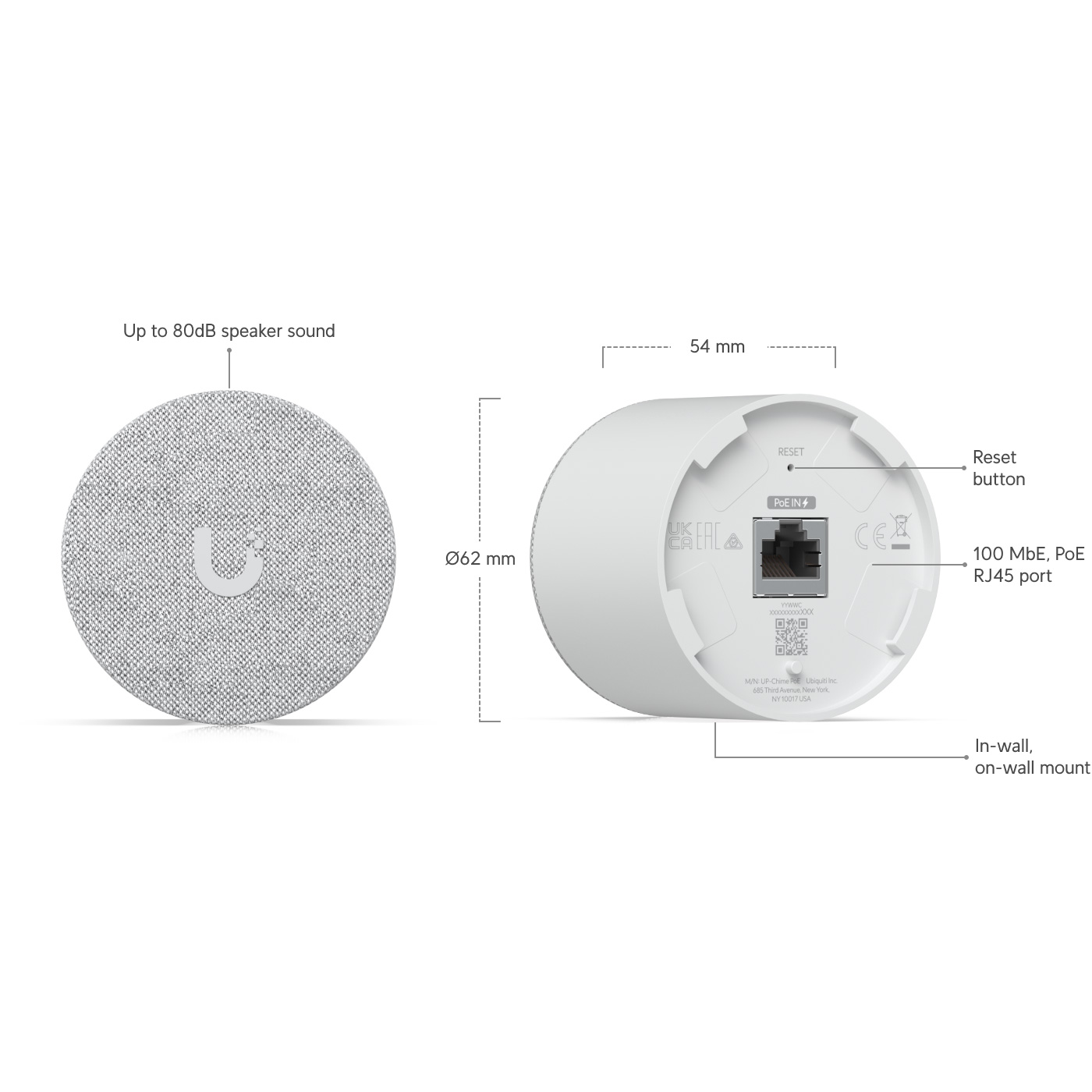 Дзвінок UBIQUITI PoE Smart Chime (UACC-CHIME-POE)