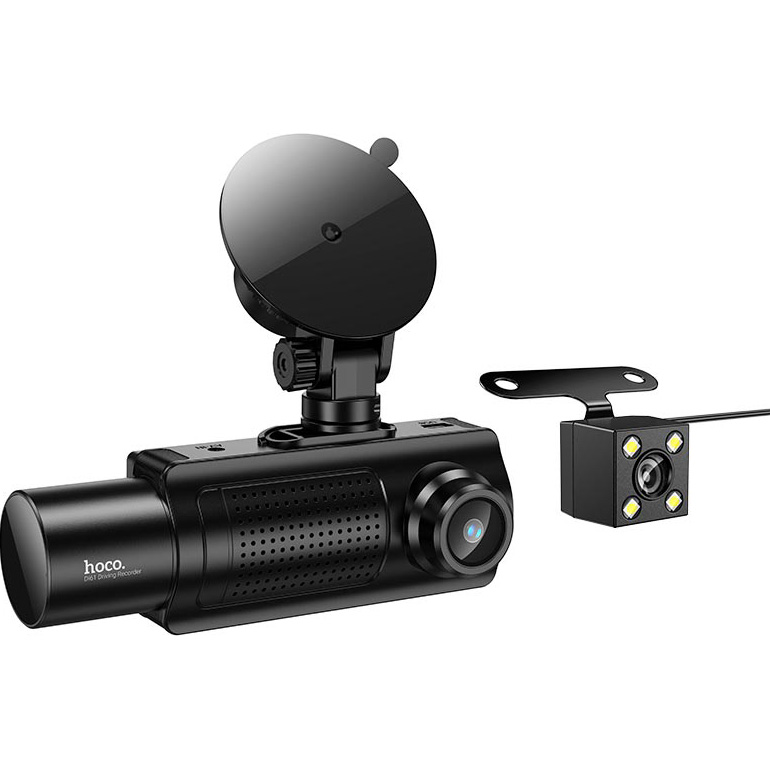 Автомобильный видеорегистратор с камерой заднего вида HOCO DI61 Triple Driving Camera