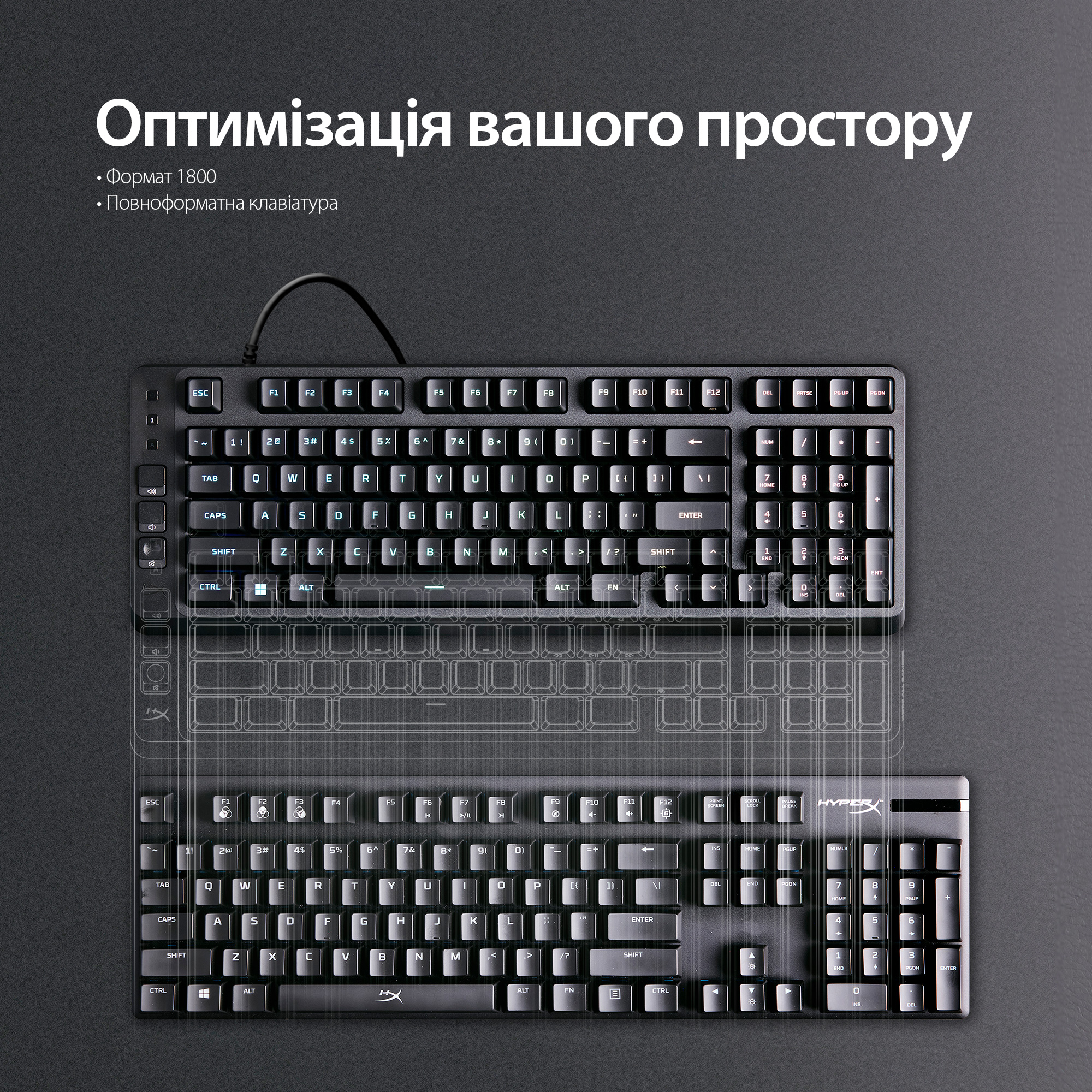 Клавіатура HYPERX Eve 1800 (B7JE0AA)