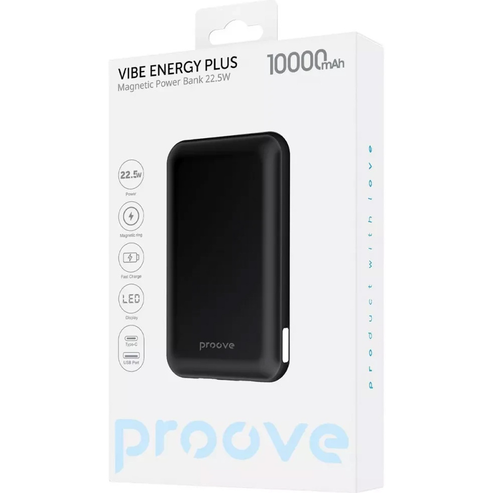 Повербанк PROOVE Vibe Energy Plus 22.5W 10000mAh Black