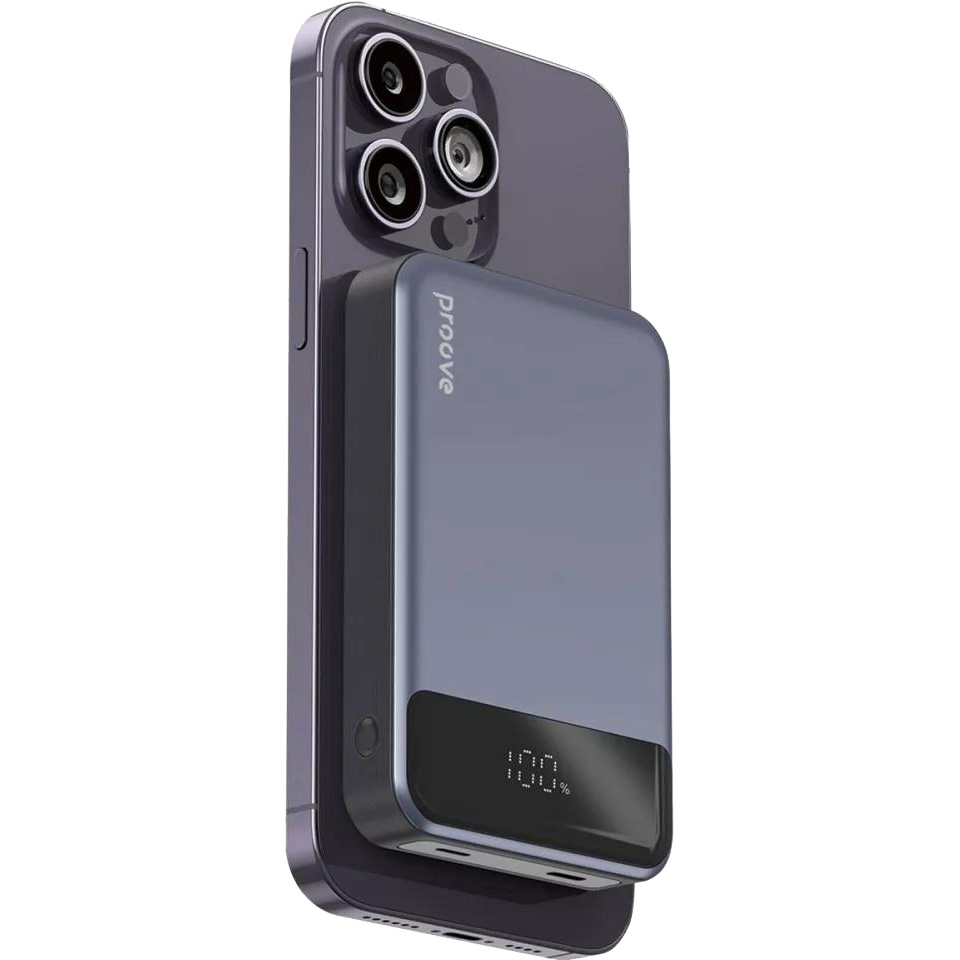 Повербанк з бездротовою зарядкою PROOVE Hoodman Magnetic 20W 10000mAh Gray