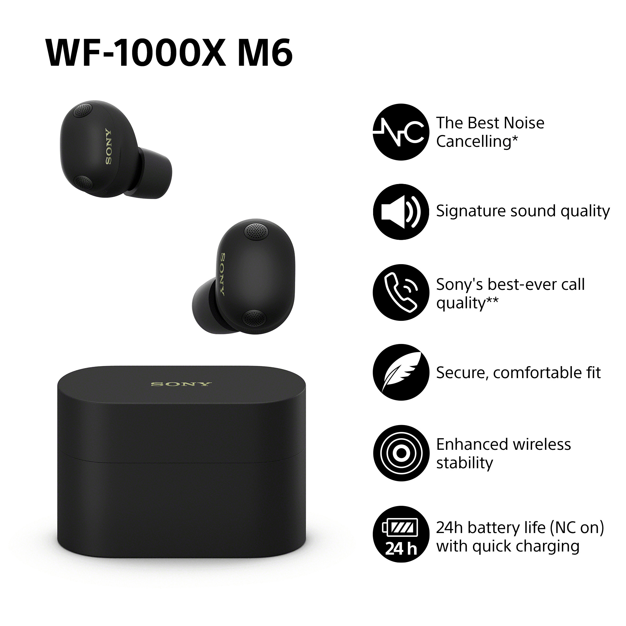 Навушники SONY WF-1000XM6 (WF1000XM6B.CE7)
