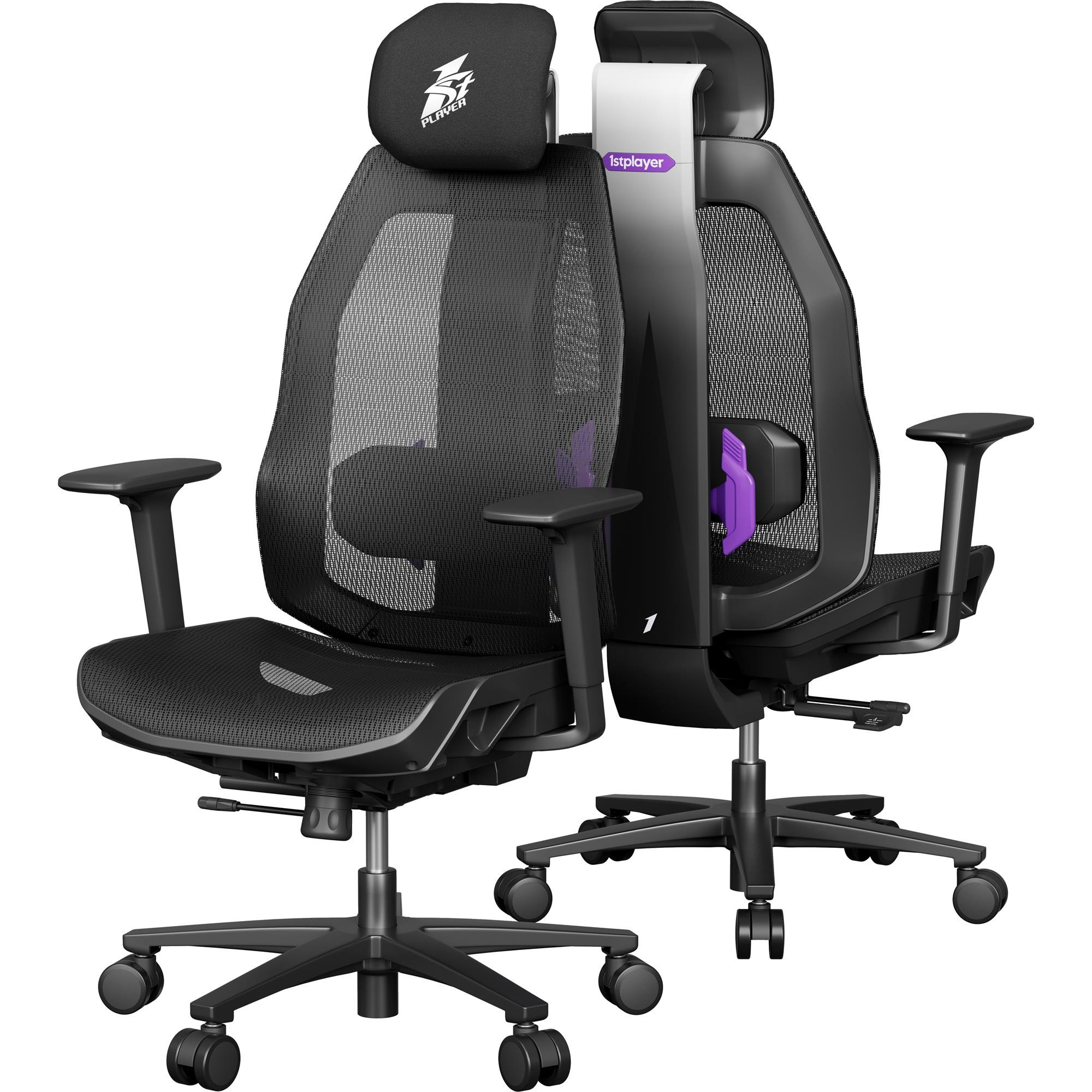 Кресло геймерское 1STPLAYER Ergo Aero Black/Purple