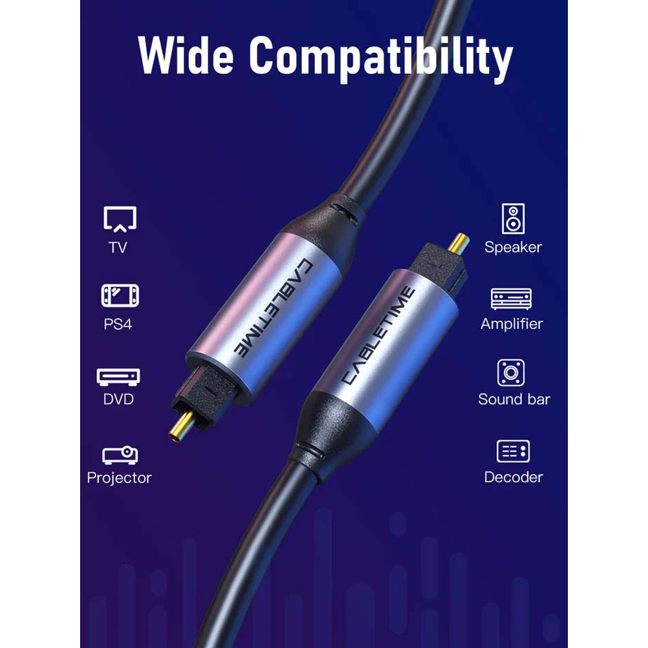 Кабель оптический (аудио) CABLETIME Premium TOSLINK 3м Black/Gray (CF30N)