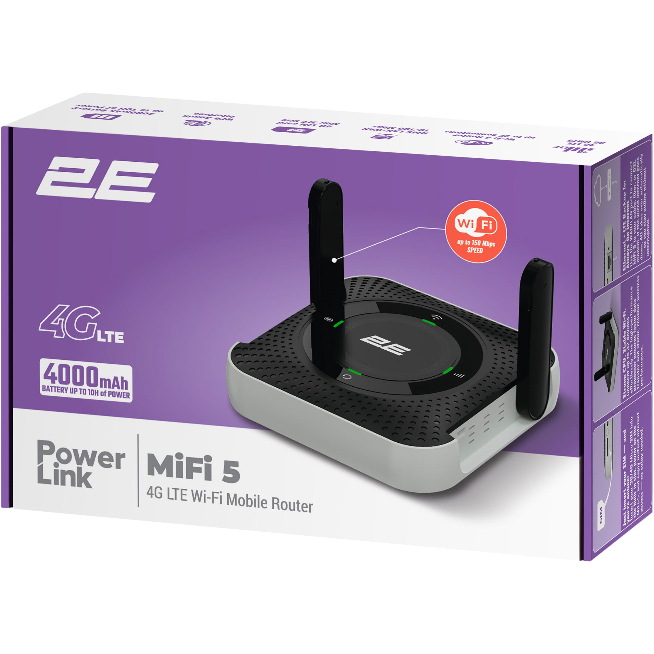 4G Wi-Fi роутер 2E PowerLink MiFi 5 2025
