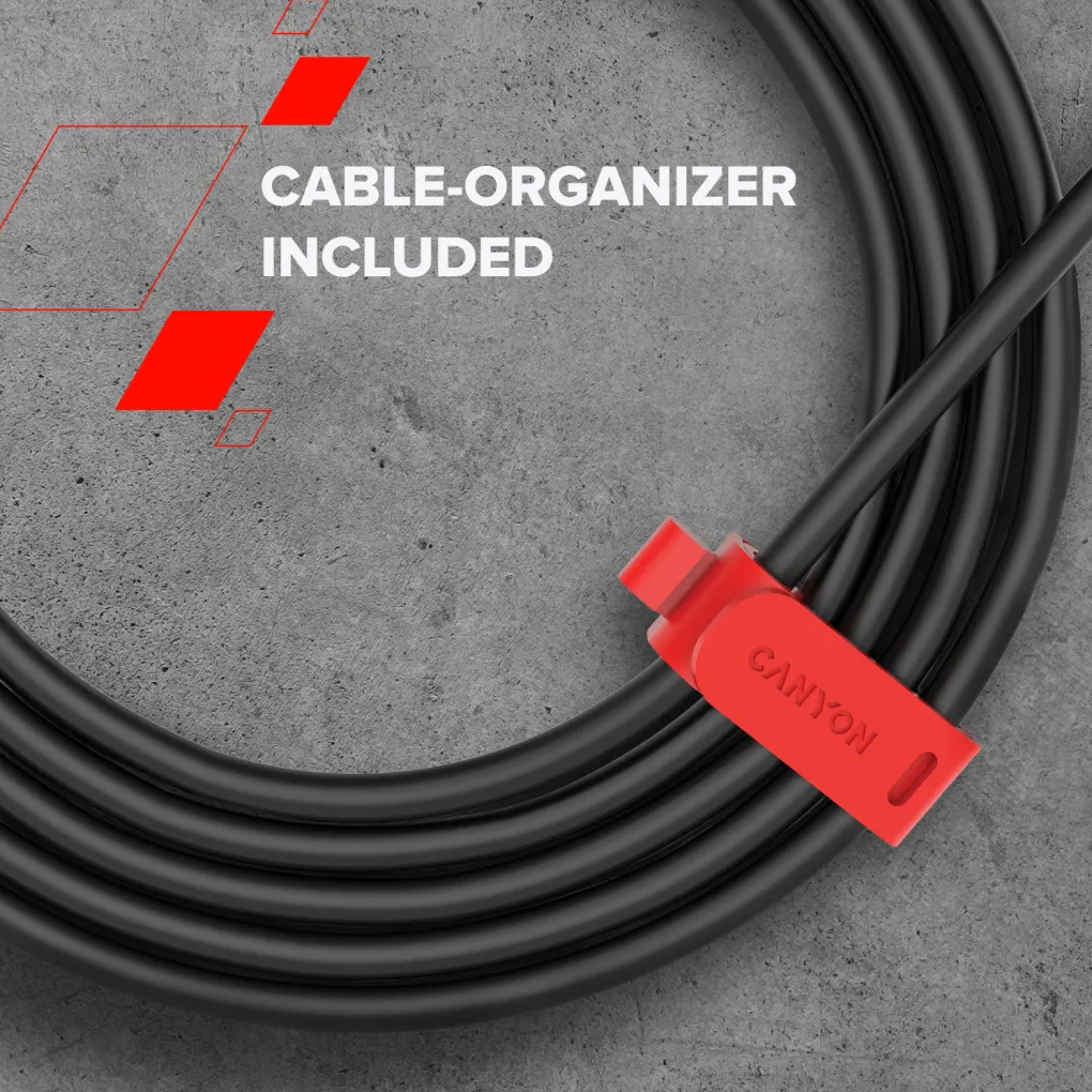 Кабель CANYON OnWire 18TP USB-A to USB-C 18W 2м Black (CNS-AC18SC20B)