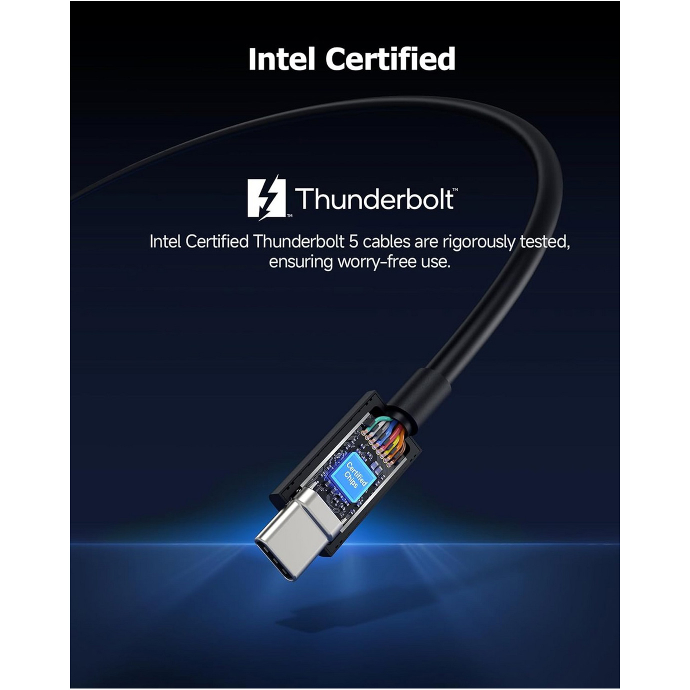 Кабель CHOETECH A3011 Thunderbolt5 (80Gbps) PD 240W, 8K@60Hz, 1м Black