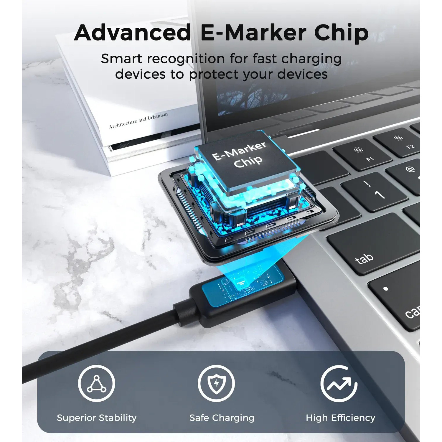 Кабель CHOETECH XCC-1064 USB-C to USB-C 100W 1.2м Black