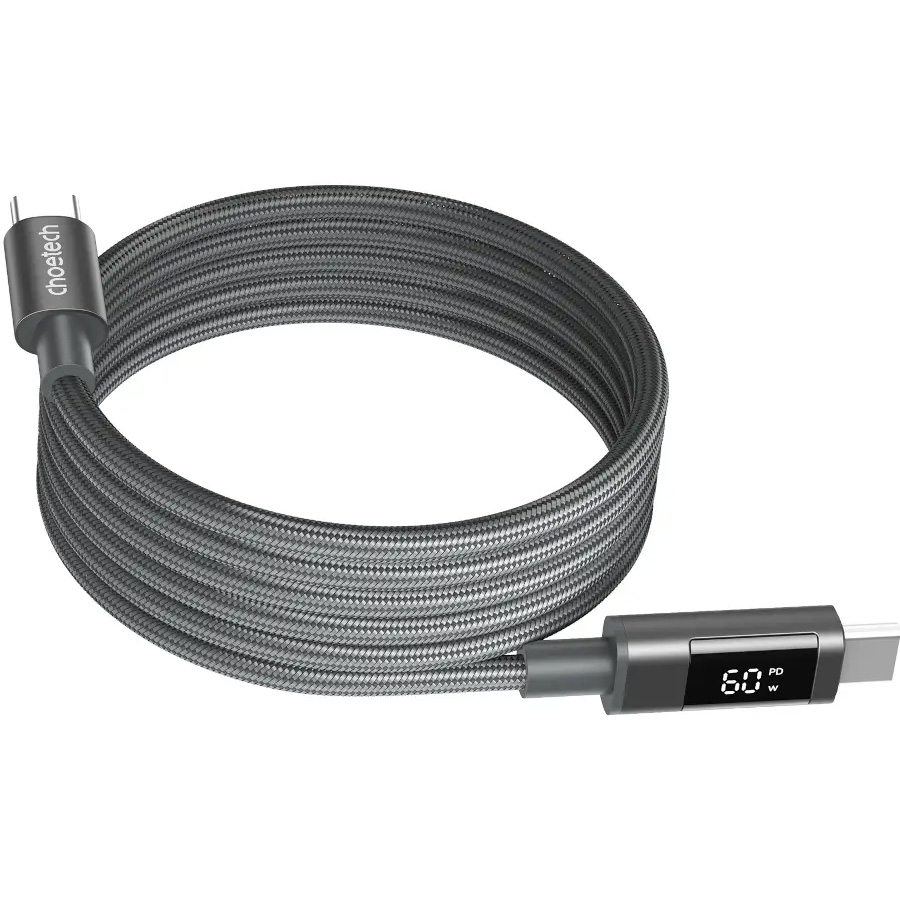 Кабель CHOETECH XCC-1067 Magnetic USB-C to USB-C PD60W 1.2м Gray (XCC-1067-GY)