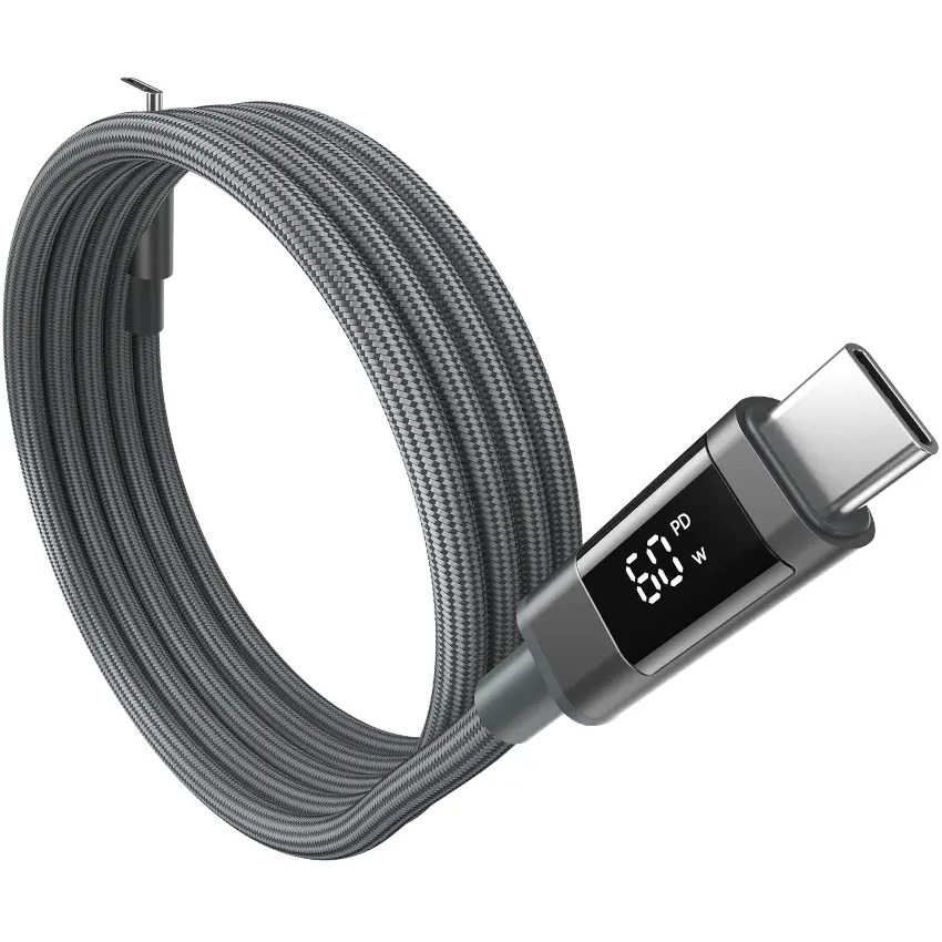 Кабель CHOETECH XCC-1067 Magnetic USB-C to USB-C PD60W 1.2м Gray (XCC-1067-GY)