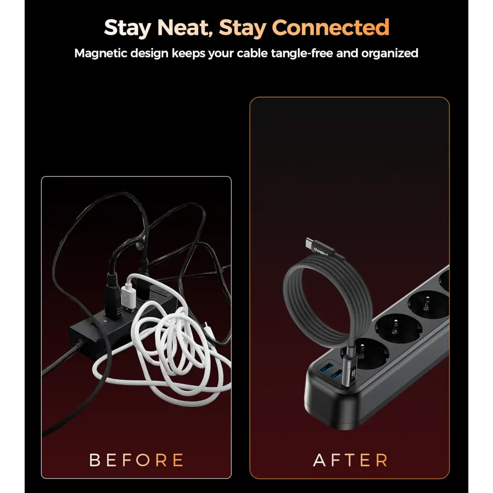 Кабель CHOETECH XCC-1067 Magnetic USB-C to USB-C PD60W 1.2м Gray (XCC-1067-GY)