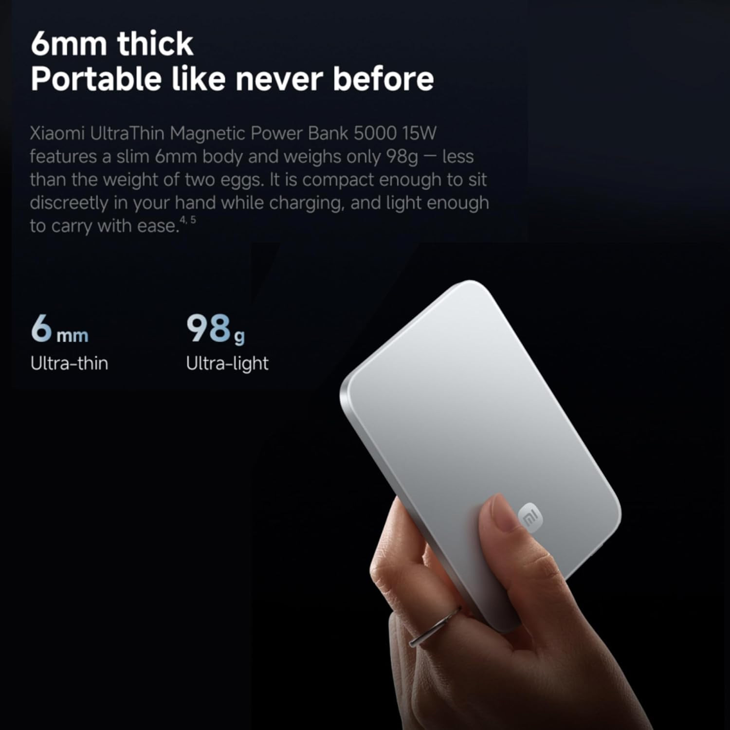 Повербанк з бездротовою зарядкою XIAOMI UltraThin Magnetic 22.5W 5000mAh Glacier Silver (BHR08Z2GL)