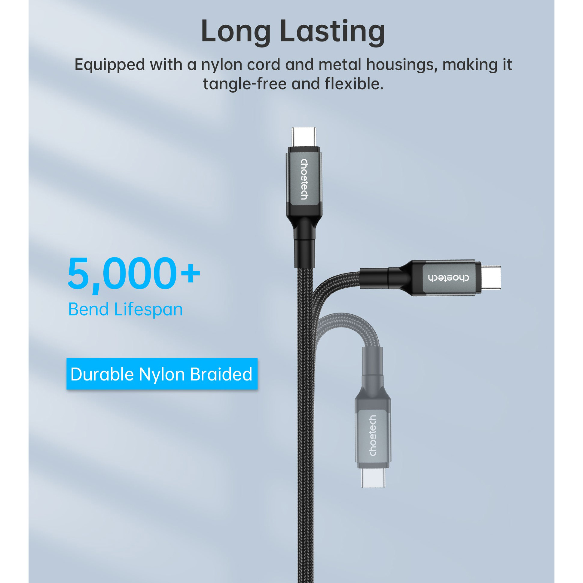 Кабель CHOETECH XCC-1042 USB-C to USB-C 240W 2м Black