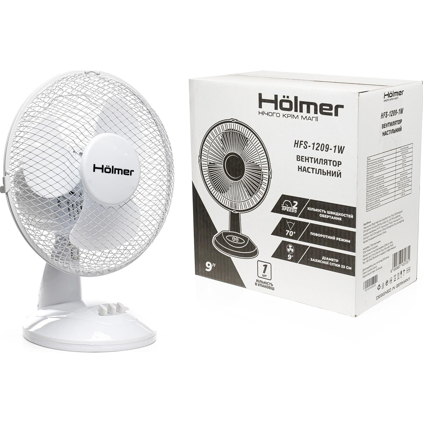 Настольный вентилятор HOLMER HFS-1209-1W