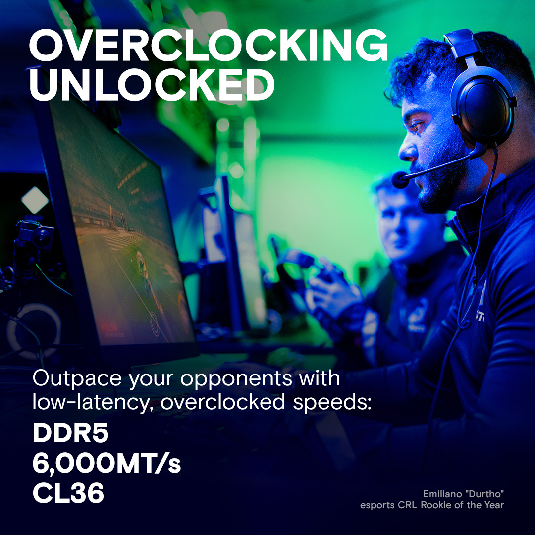 Модуль пам'яті CRUCIAL DDR5 Pro Overclocking DDR5 5600MHz 32GB Black (CP32G60C40U5BT)