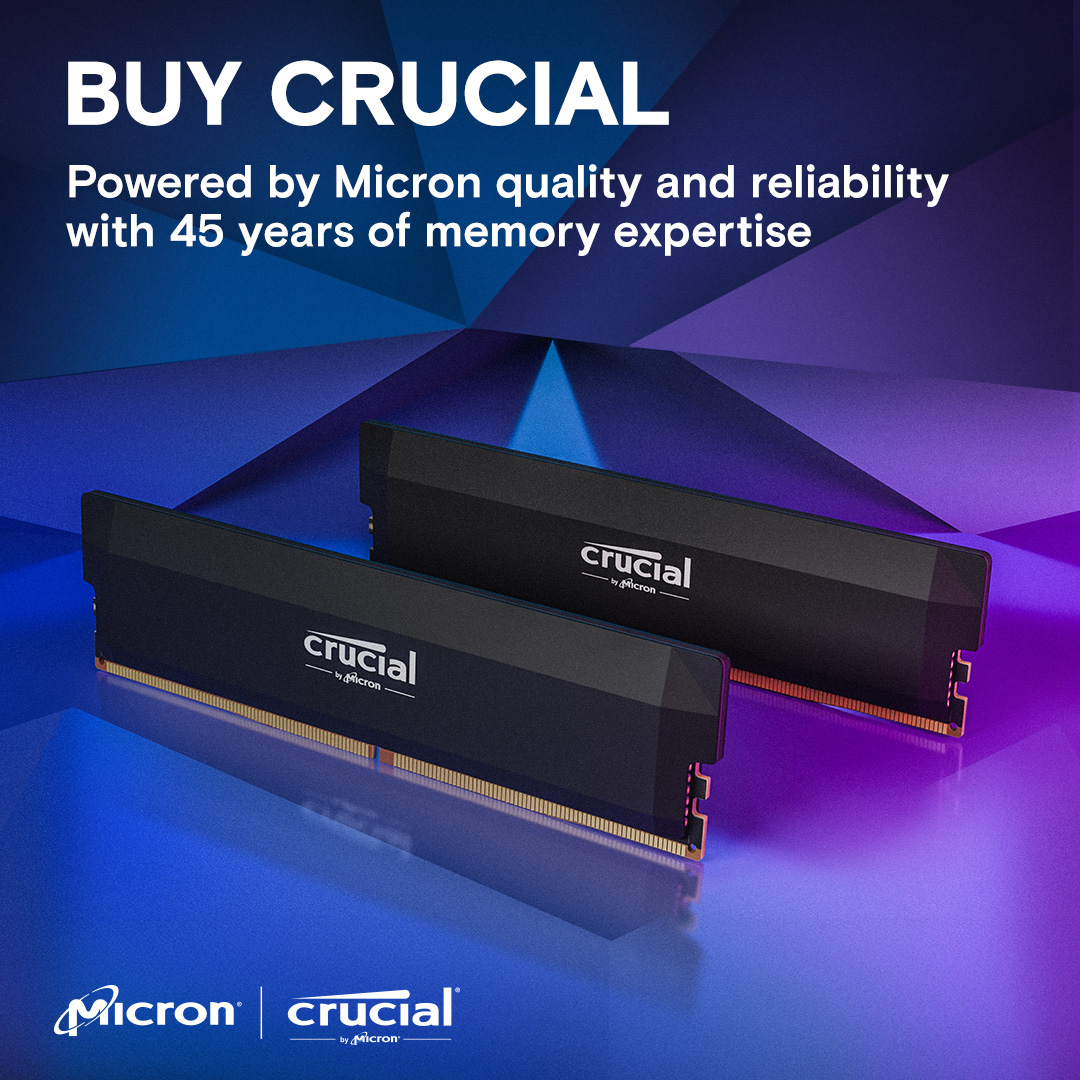 Модуль пам'яті CRUCIAL DDR5 Pro Overclocking DDR5 5600MHz 32GB Black (CP32G60C40U5BT)