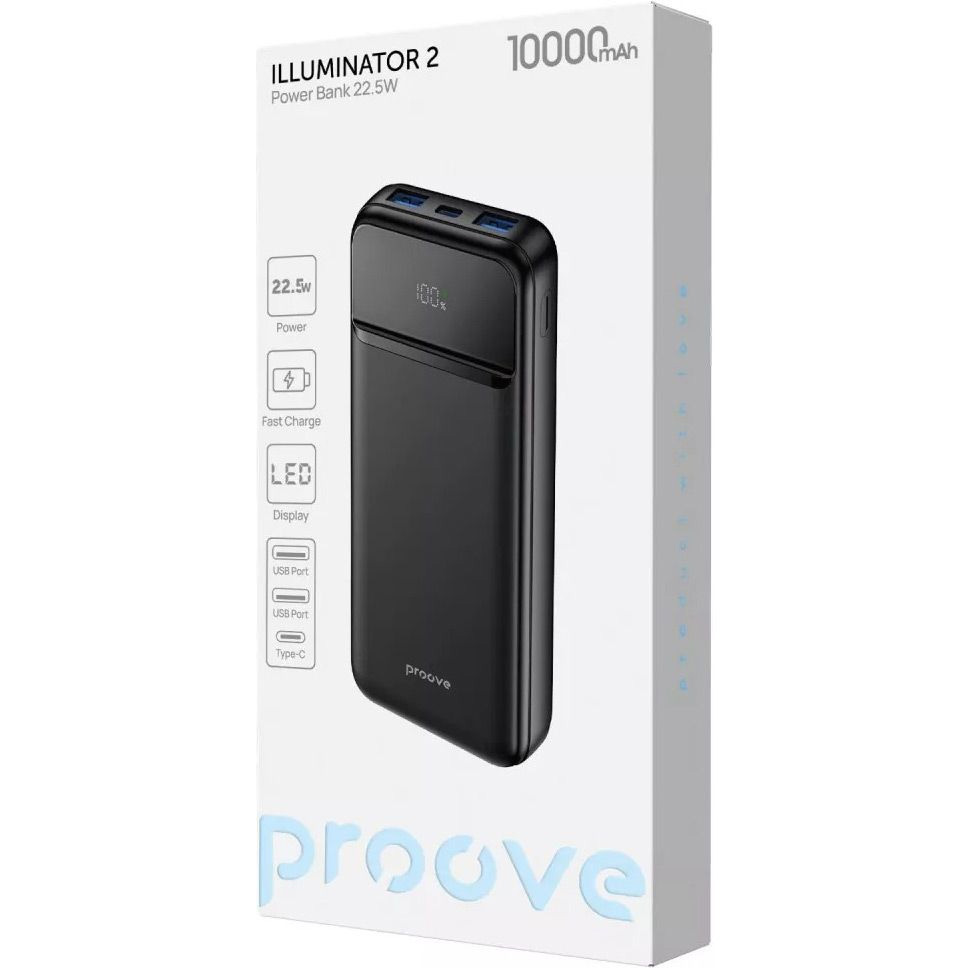 Повербанк PROOVE Illuminator 2 22.5W 10000mAh Black