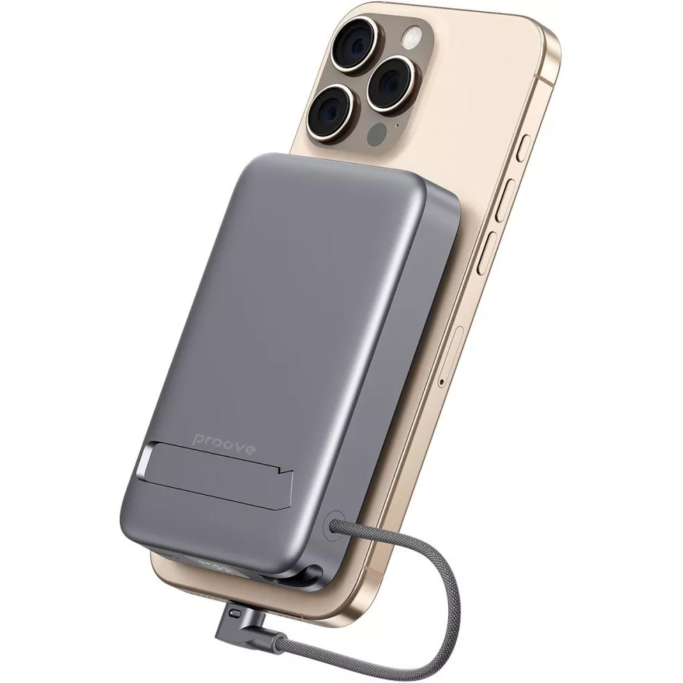 Повербанк з бездротовою зарядкою PROOVE OverPower 35W 10000mAh Gray