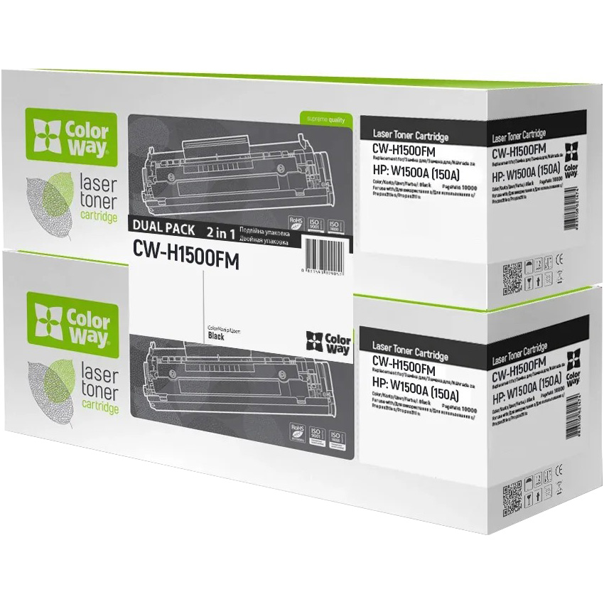 Тонер-картридж COLORWAY HP W1500A (150A) для HP LaserJet M111/M141 Dual Pack Black (CW-H1500FM)