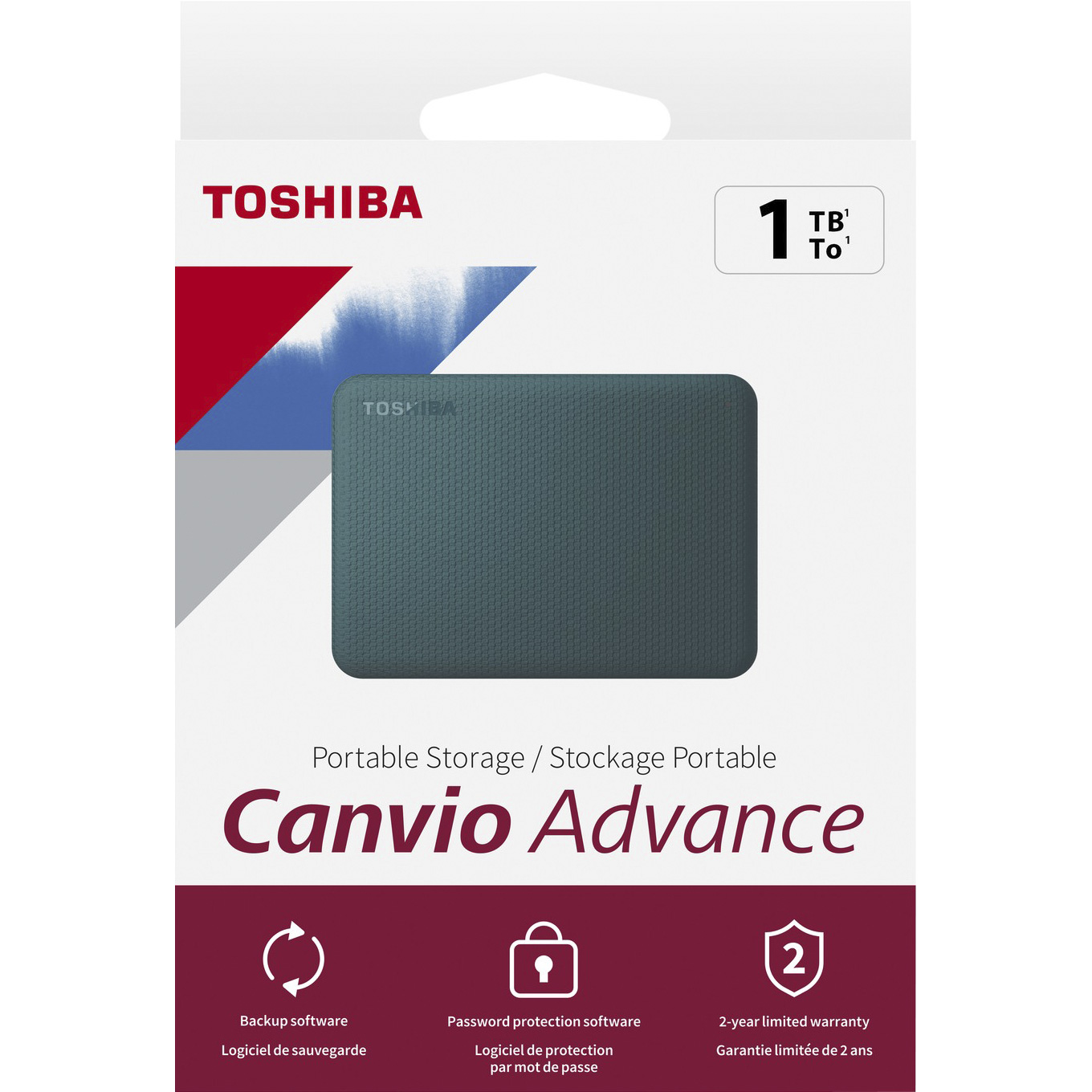 Портативный жёсткий диск TOSHIBA Canvio Advance 1TB USB3.2 Green (HDTCA10EG3AA)