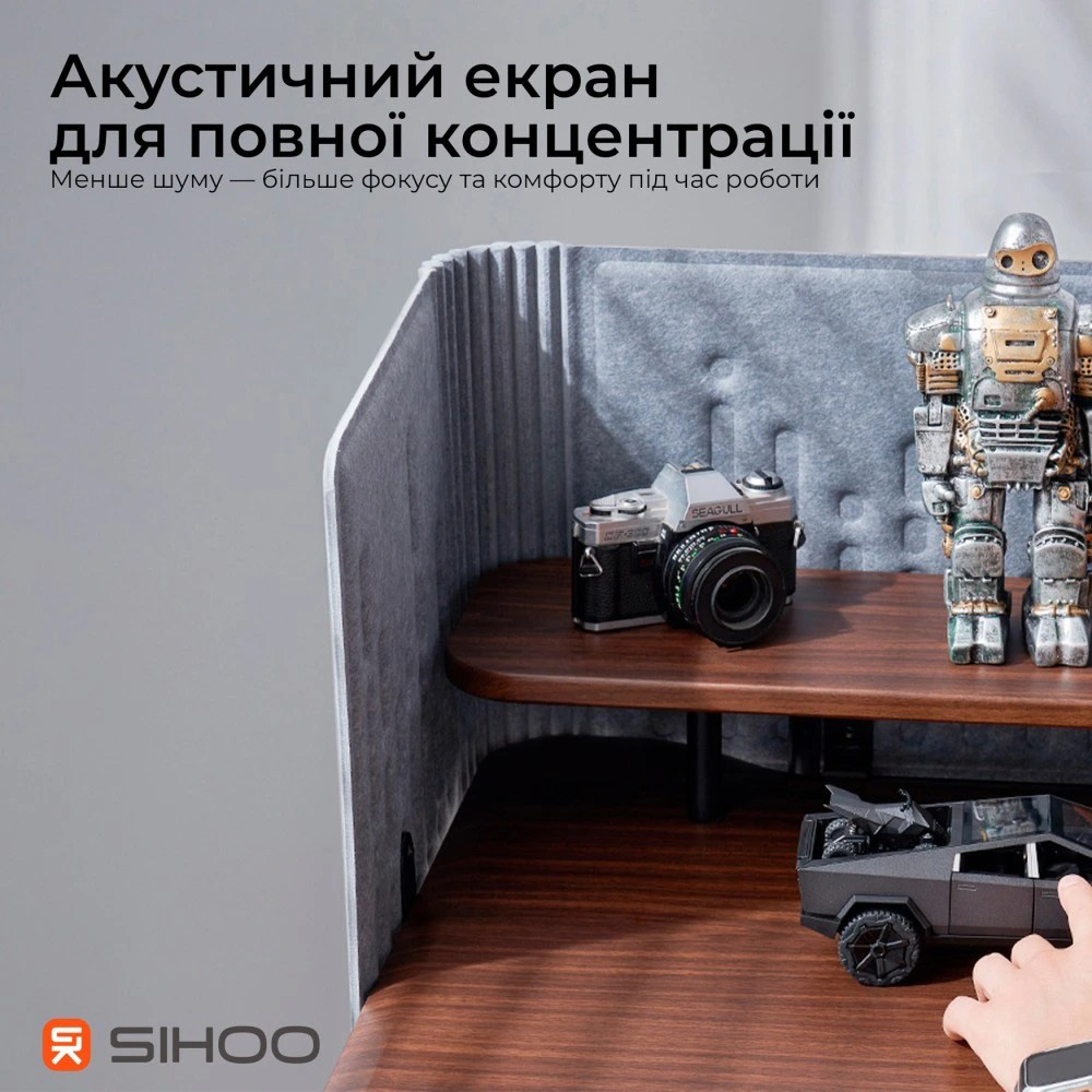 Комп’ютерний стіл з електрорегулюванням висоти SIHOO D07 1.8m Wallnut/Black