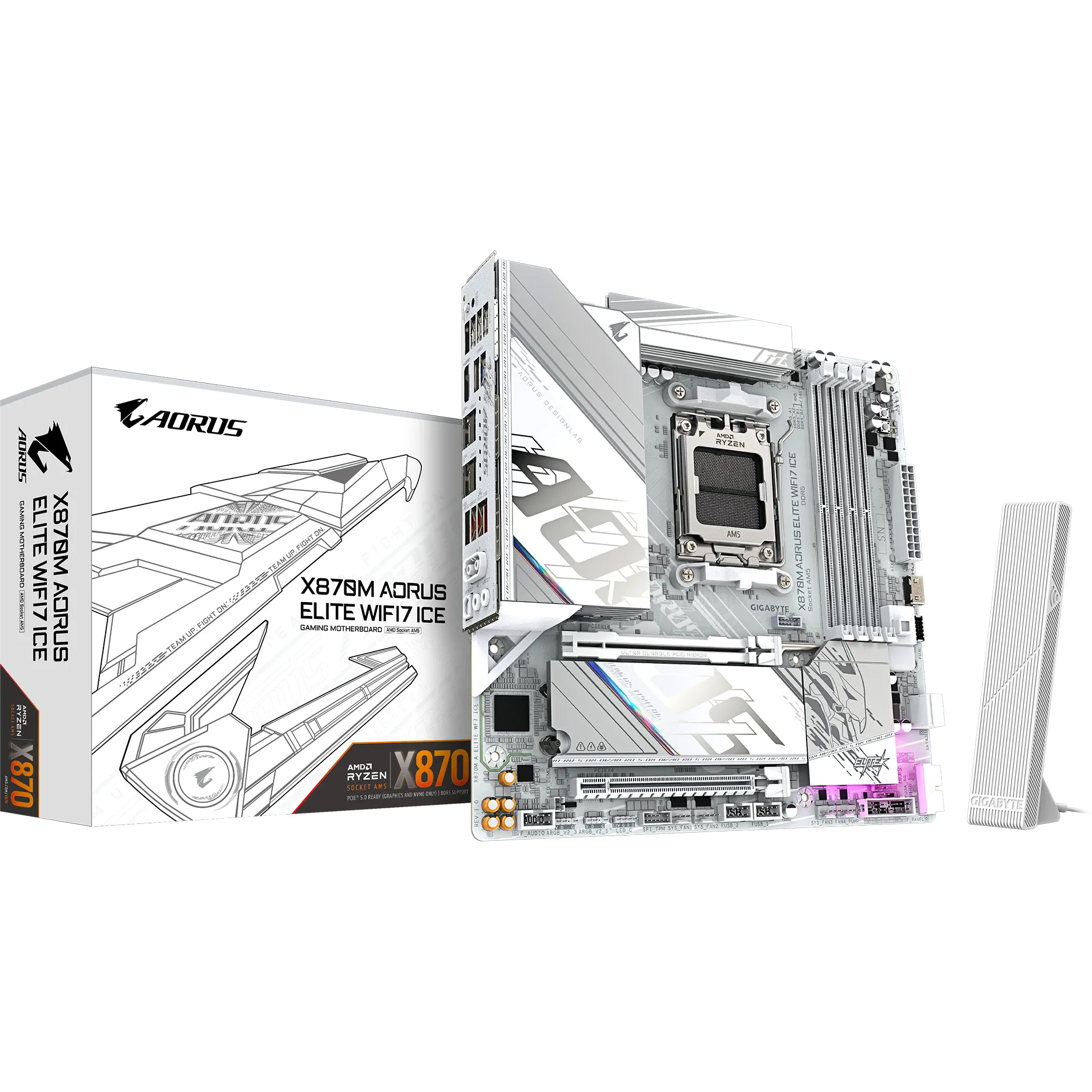 Материнская плата Gigabyte AORUS X870M Elite WiFi7 Ice