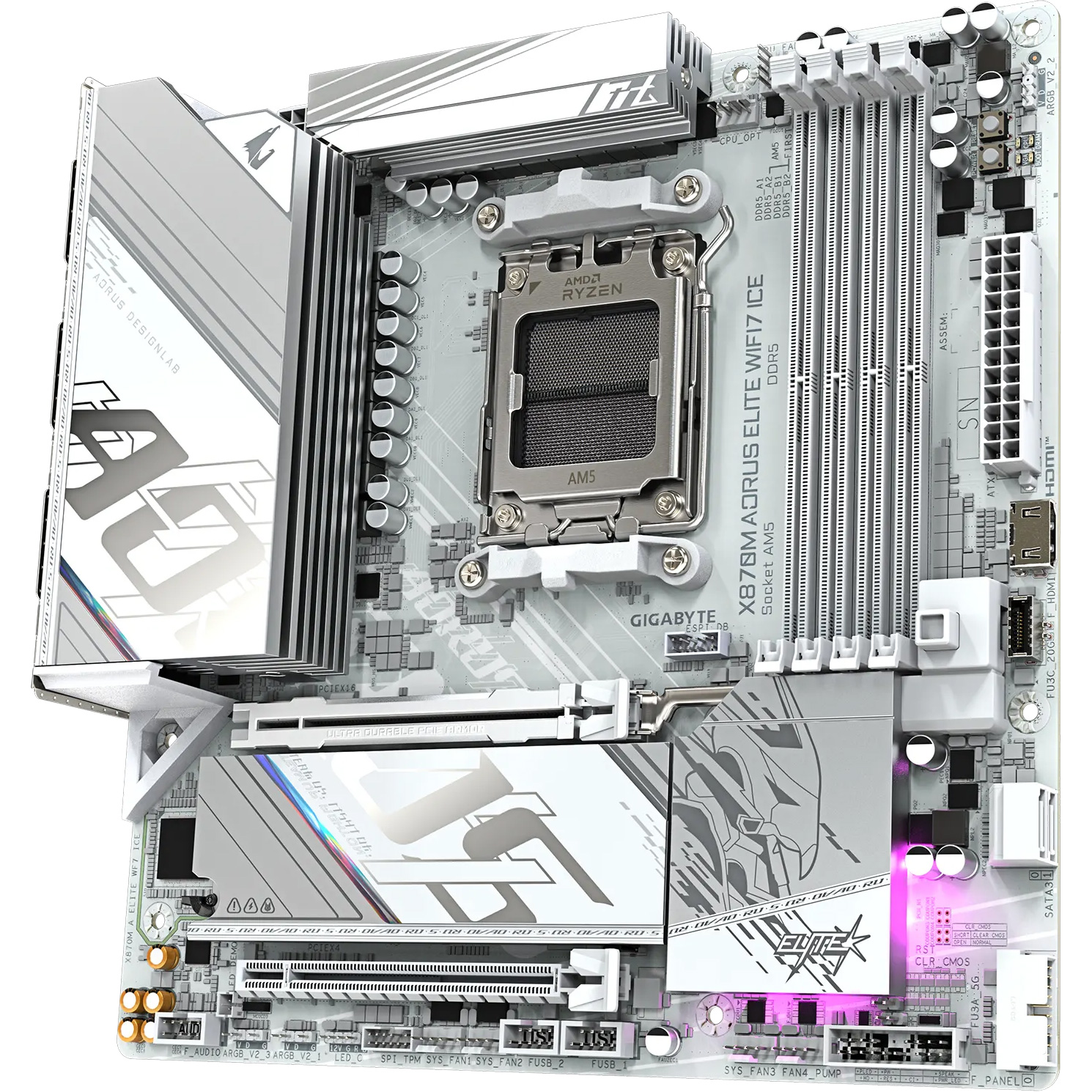 Материнская плата Gigabyte AORUS X870M Elite WiFi7 Ice
