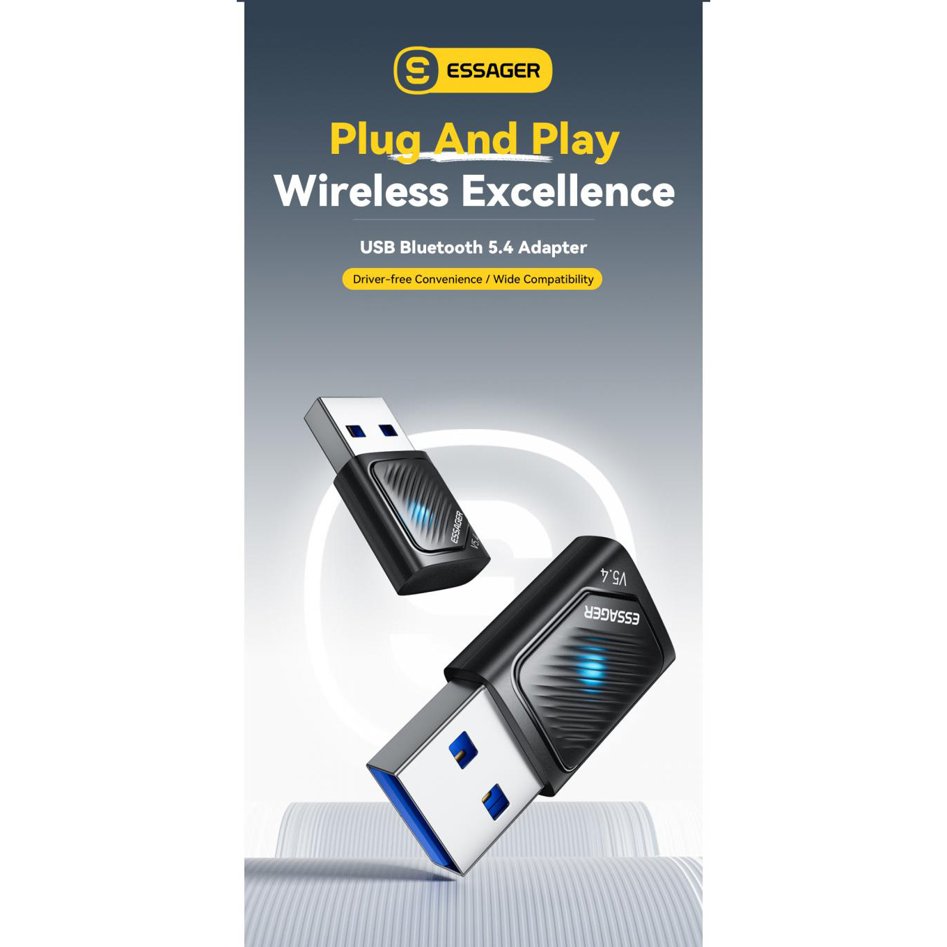 Bluetooth адаптер ESSAGER Freedom Bluetooth 5.4 Black (EBT54-JH01-P)