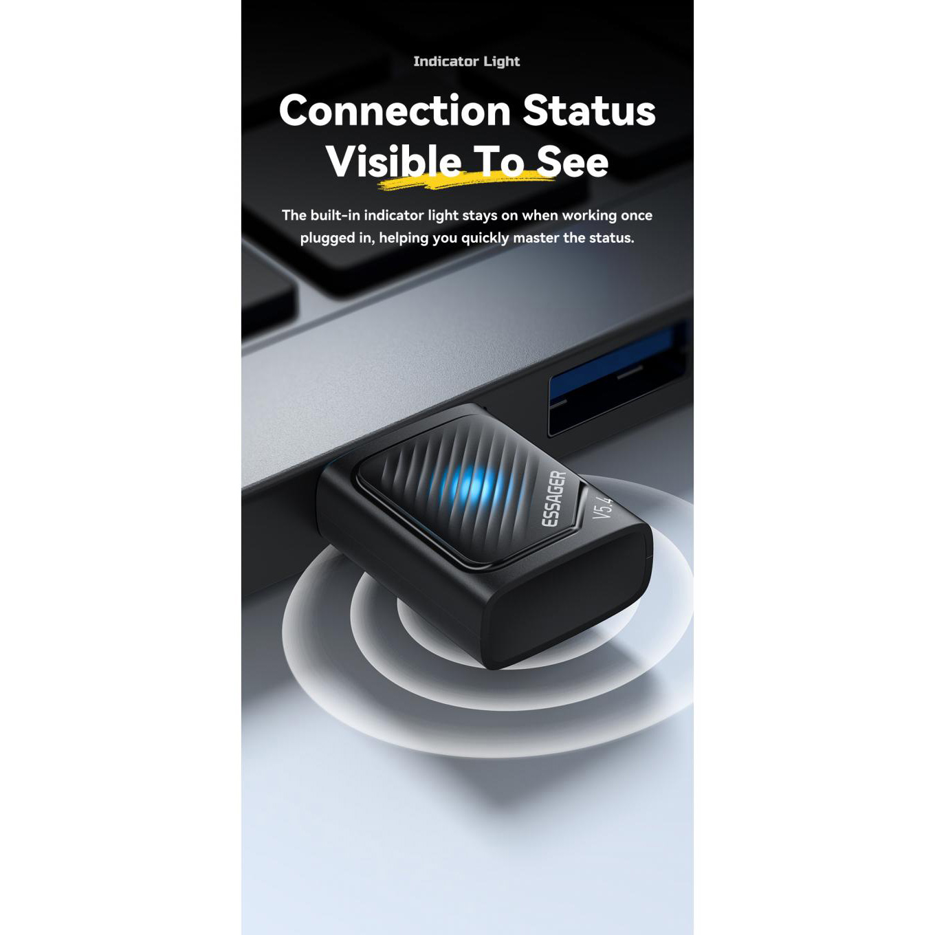 Bluetooth адаптер ESSAGER Freedom Bluetooth 5.4 Black (EBT54-JH01-P)