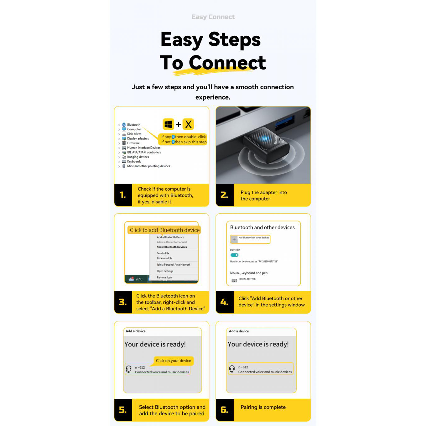 Bluetooth адаптер ESSAGER Freedom Bluetooth 5.4 Black (EBT54-JH01-P)