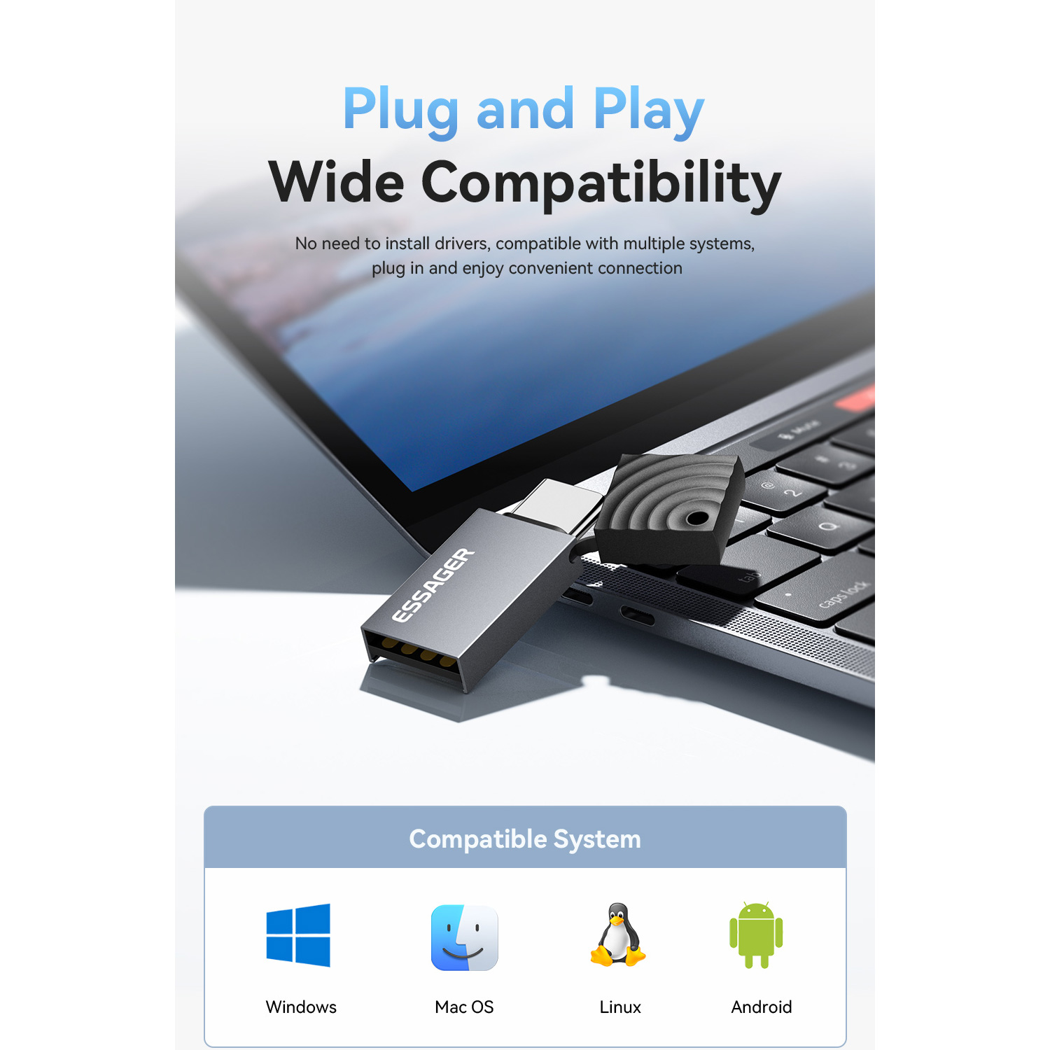 Кардрідер ESSAGER 2-in-1 USB 2.0 Type-C & USB-A to TF/MicroSD