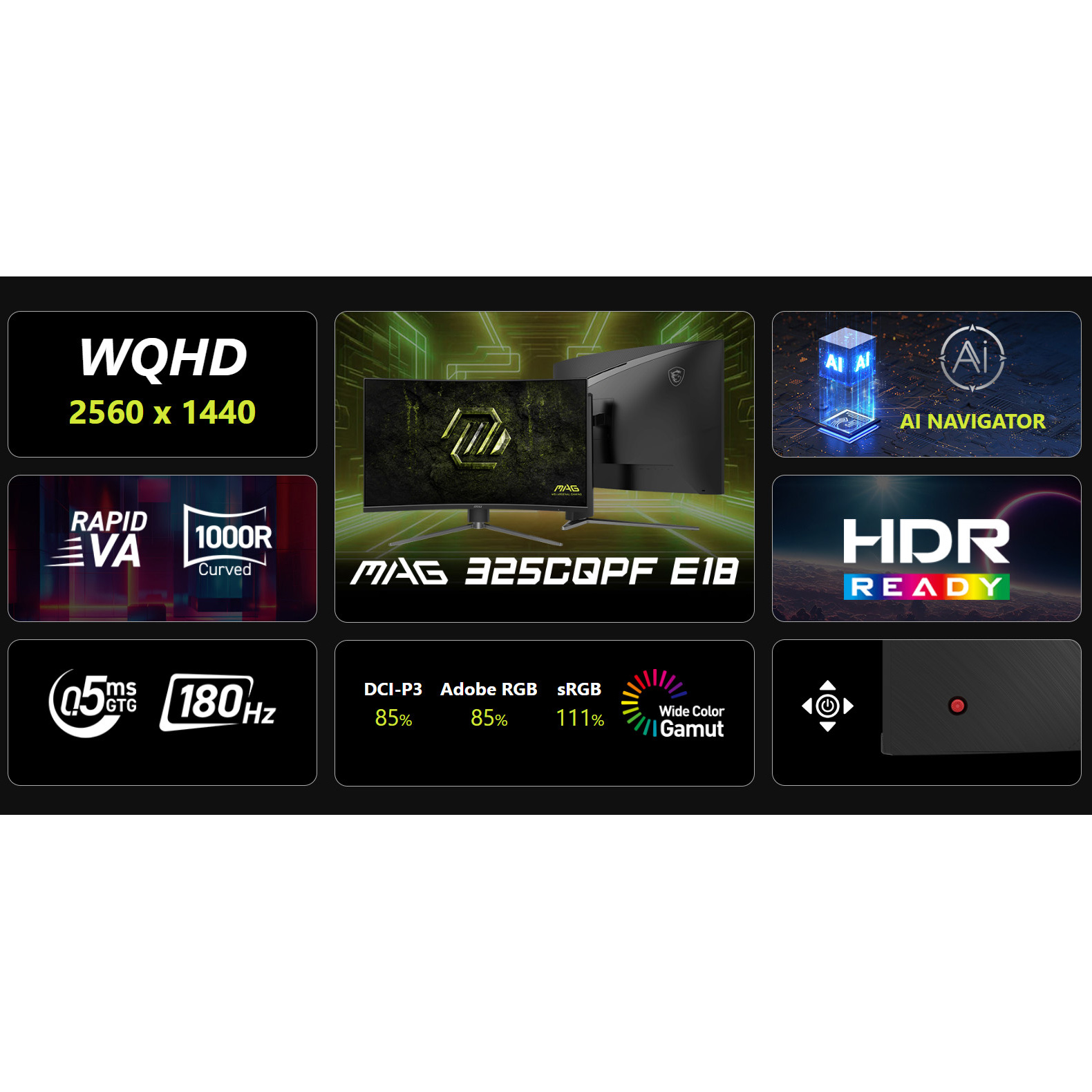 Монітор 31.5" MSI MAG 325CQPF E18