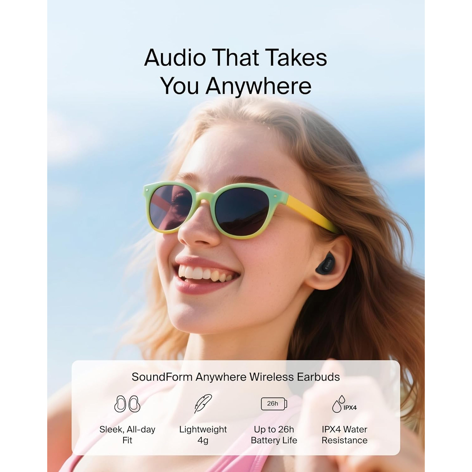 Навушники BELKIN SoundForm Anywhere True Wireless Earbuds Black (AUC014HQBK)