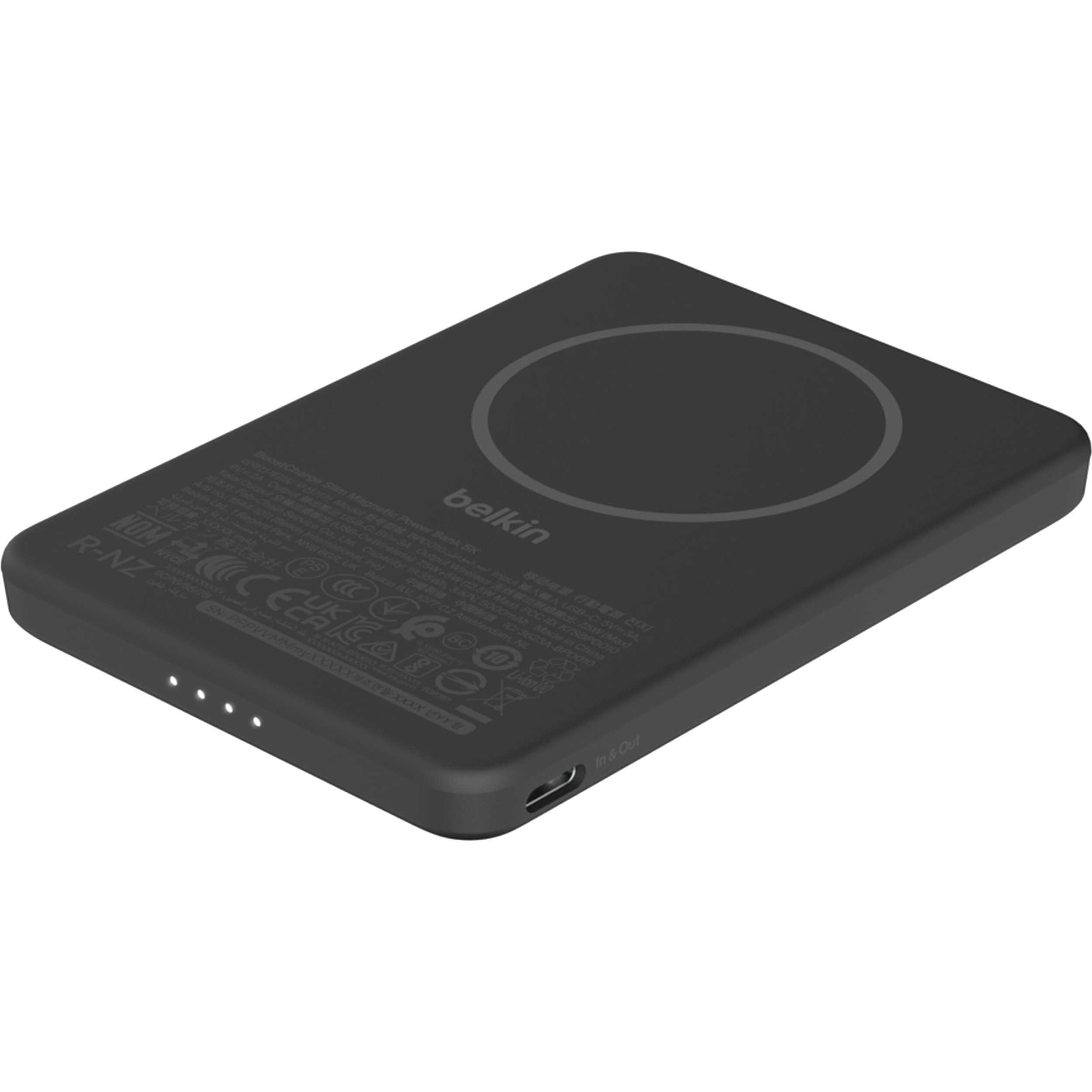 Повербанк з бездротовою зарядкою BELKIN BoostCharge Slim Magnetic Power Bank 5K 15W 5000mAh Black (BPD010HQBK)